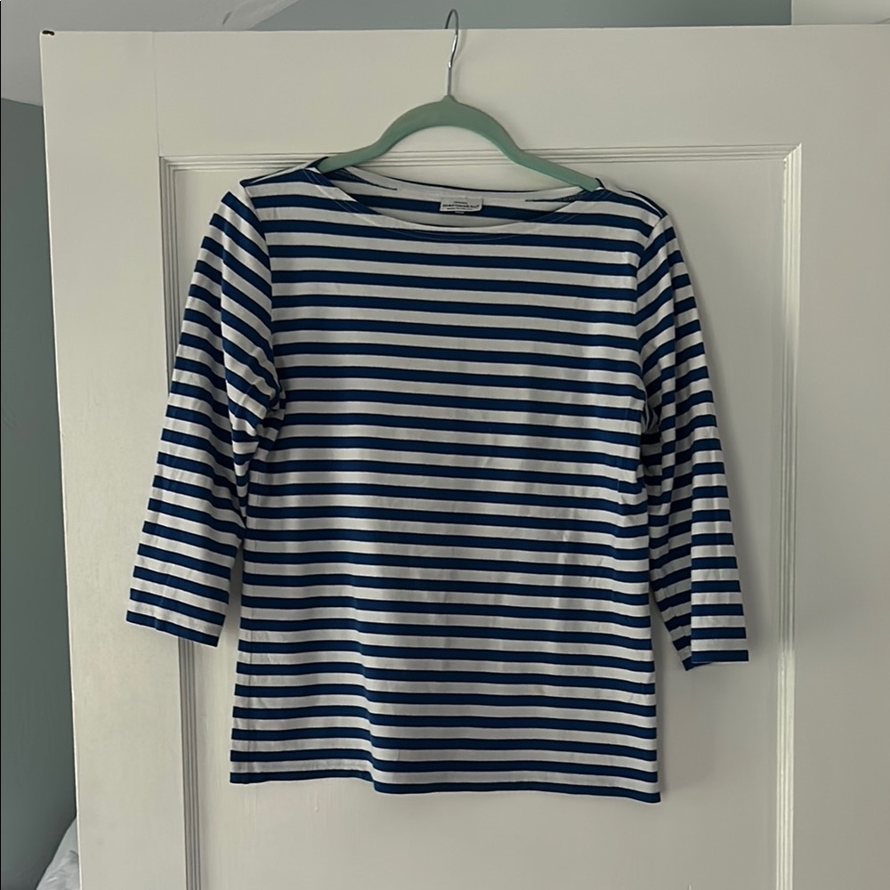Marimekko Ilma blue and white boatneck top